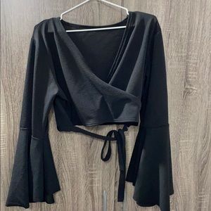 Shein bell sleeve crop top